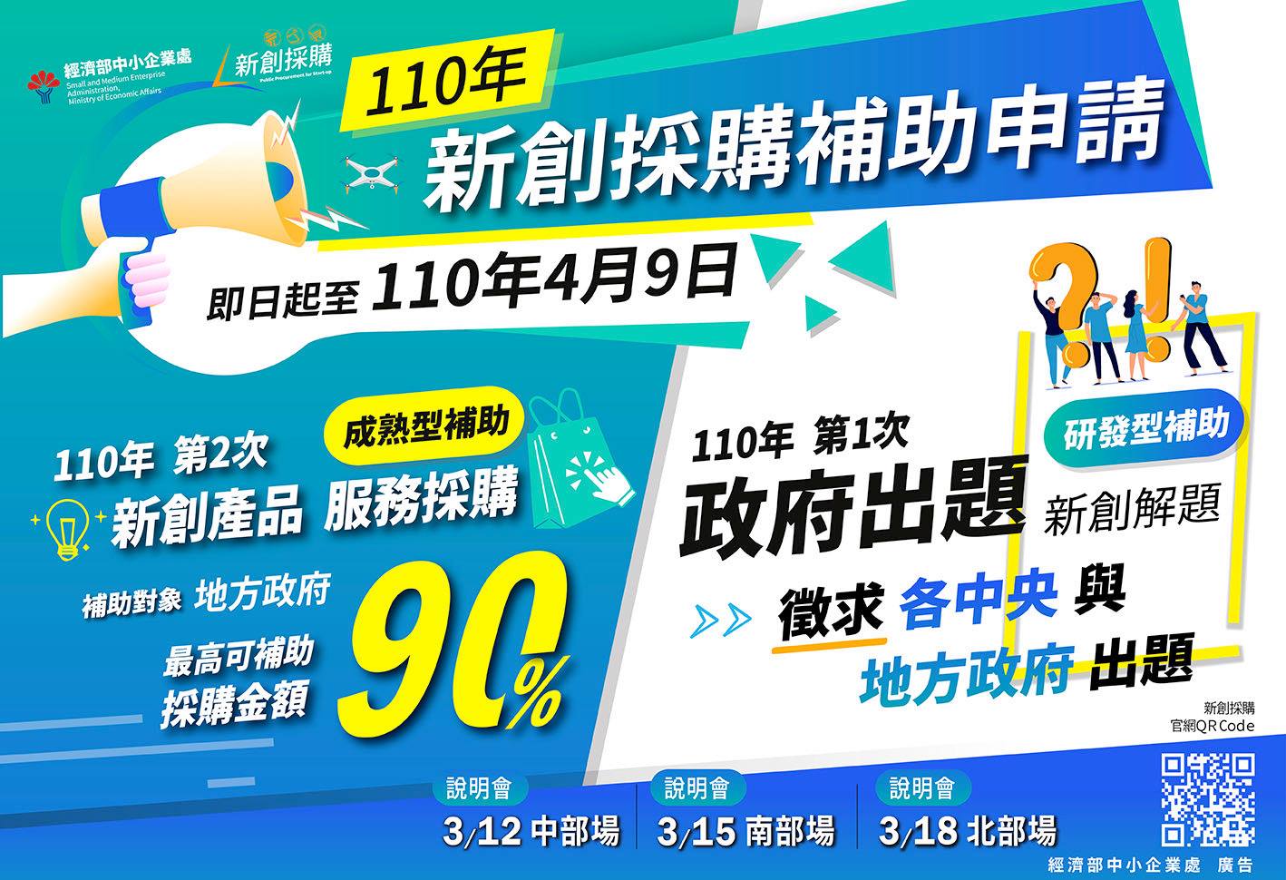 110年 補助地方政府與徵求政府出題開跑囉！